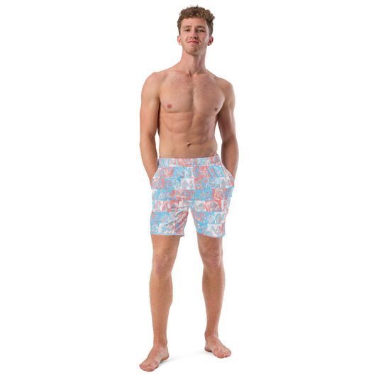 Tile Swim Trunks - Trans Pride
